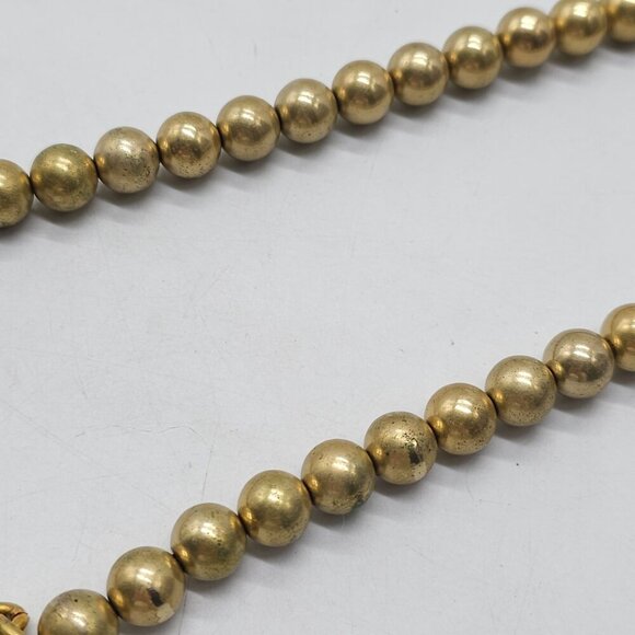 JESSICA SIMPSON Gold Tone Bead Heart Flower Feather Tassel Charm 19" Necklace - Picture 5 of 8